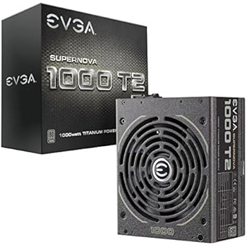 EVGA Supernova 1000 T2, 80+ Titanium 1000W, Fully Modular, ECO Mode, 10 Year Warranty, Includes Free Power On Self Tester, Power Supply 220-T2-1000-X1