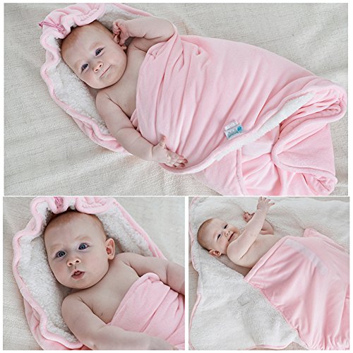 Popular Baby Sleepsack Winter Outdoor Sleepwear Robes Lovely Bag Newborn Sacks Infant Sleeping Bag Swaddling Blanket,Pink Color For 0-12 Months Newborn Kids