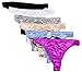 Barbra Lingerie Women's 6 Pack Satin Thong Panties (Satin Thong, Medium)