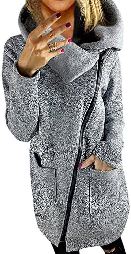 BLady Women's Speckle Knit Slanted Zip Pocketed Irregular Turndown Collar Coat, Gray XL,Manufacturer(XXXL)