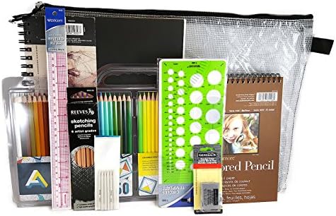 Young Artist Kit Pencil Supplies Gift Idea Set Sketching Colored Pencil Starter Portfolio
