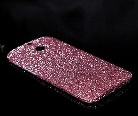 FINOO ® | Glitzer Sticker Bling Body Komplett Folie Vorder- und Rückseite Displayschutz für HTC one M8 Pink