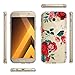 Galaxy A7 2017 Case,Samsung Galaxy A7 2017 Case with Flower,LUOLNH Slim Shockproof Clear Floral Pattern Soft Flexible TPU Back Cover for Samsung Galaxy A7 2017 (Red)