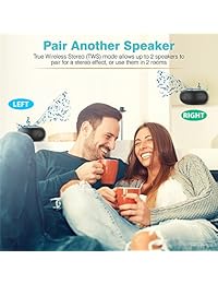 Altavoz inalámbrico con Bluetooth 4.2, FosPower al aire última intervensión portátil [A prueba de agua IPX7   flotante   Micrófono integrado] Loud graves ricos 2 pairing altavoces estéreo para ducha, playa, piscina, senderismo, Camping