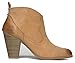Western Slip On Stacked Heel Bootie - Distressed Ankle Pull Cowboy WomenÆs Boot
