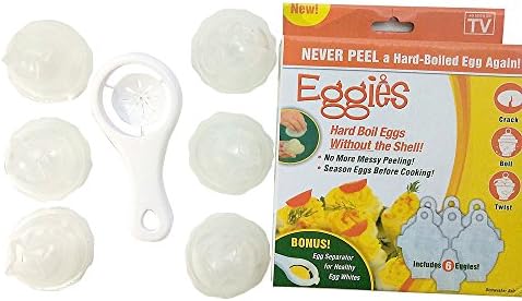 Yuri Milner Egg Cookers, Hard Boiled Eggs without the Shell,Eggies Egg Cooker,6pc