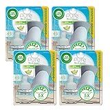 Air Wick plug in Scented Oil Kit, (Warmer +1 Refill), Pure Beach Escapes, Malibu Cucumber & Melon, Essential Oils, Air Freshener, 4 Count