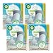 Air Wick plug in Scented Oil Kit, (Warmer +1 Refill), Pure Beach Escapes, Malibu Cucumber & Melon, Essential Oils, Air Freshener, 4 Count