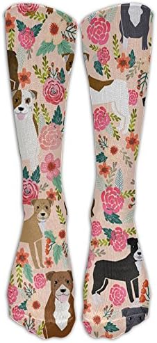Pink Pitbull Terriers Dog Compression Socks Soccer Socks Long Stockings For Running Jogging Cross Training Cycling Relief