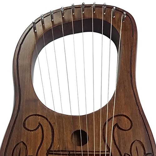 image for AAR Lyre Harp 10 Metal Stings Engraved Celtic Harp Design/Lyre Harfe/L