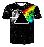 FaPlus Men's Fashion Cosmic Objects 3D Print Spots T-Shirts L