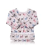 OHBABYKA Baby Waterproof Sleeved Bib Long Sleeve Bibs for Infant Toddler,6-24 Months