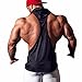 Men's Hooded Gym Tank Top Stringer Bodybuilding Vest Workout Muscle Shirt Black Large