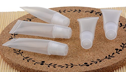 Wowlife 8ml Mini Clear Empty Lip Gloss Balm Container Soft Tubes Makeup Box (30 Pcs)