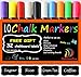 Liquid Chalk Markers Neon colors - 10 Car Window Markers Including 2 White + 32 Chalkboard Labels, for Restaurants, Bistro, Office, Home, Art, Weddings Party Decorations by DoSensePro