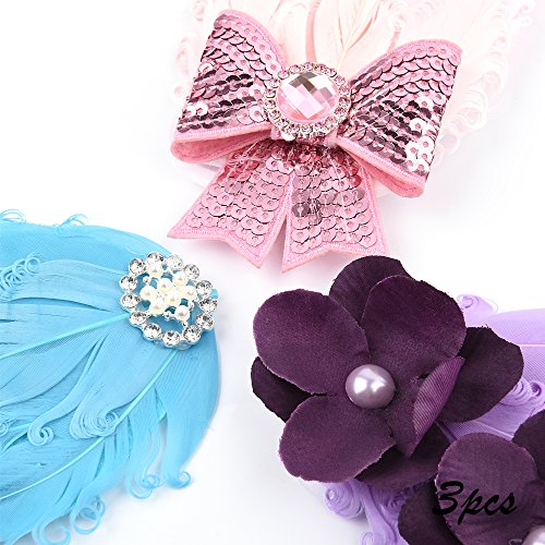 VITORIA'S GIFT Baby's Headbands Girl's Hair feathers Headdress Head Wear (3 pcs)