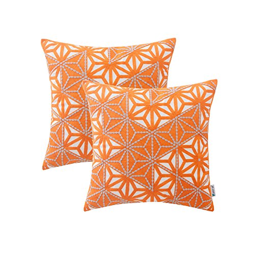 Hwy 50 orange embroidered decorative throw pillows cove…