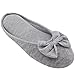 HomeTop Women’s Cozy Cashmere Cotton Closed Toe House Slippers with Cute Bow Accent (Medium / 7-8 B(M) US, Gray)
