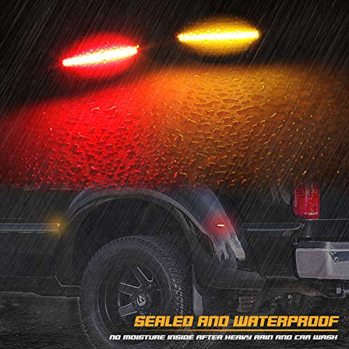 RUXIFEY Sequential Dynamic LED Dually Bed Side Marker Lights Fender Sidemarkers Compatible with 1999-2010 Ford Super Duty F350 F450 F550 Smoked, - Pack of 4 - Thumbnail 4