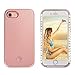 iPhone 7 Case,iPhone 8 Case,Joseche iPhone 7 Selfie Light Case LED Illuminated [Rechargeable] Light Up Luminous Selfie Flashlight Case for iPhone 7 iPhone 8(Rose Gold)