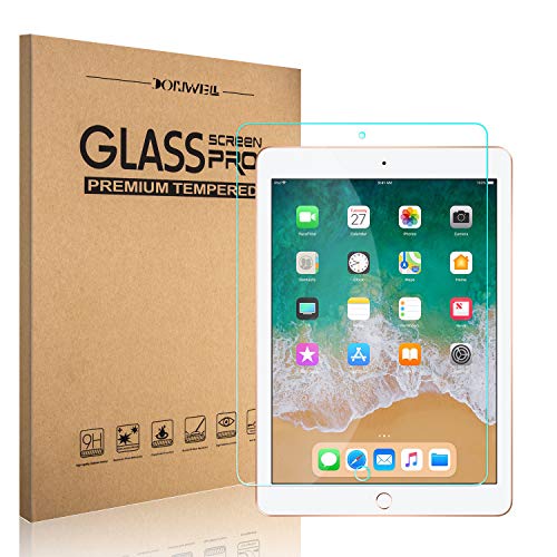 DONWELL Compatible for iPad 9.7/iPad 5 6 Screen Protector Bubble Free Anti Scratch Tempered Glass Protective Cover Compatible with iPad 5th 6th Generation/iPad Pro 9.7 Model A1823 A1822 (1 Pack)