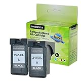 GREENCYCLE 2PK Black Ink Cartridge Replacement Remanufactured PG-245XL 245XL 245 XL High Yield 8278B001AA Compatible With PIXMA iP2820 MG2420 MG2520 MG2920 MG2922 MG2924 MX492 Printer