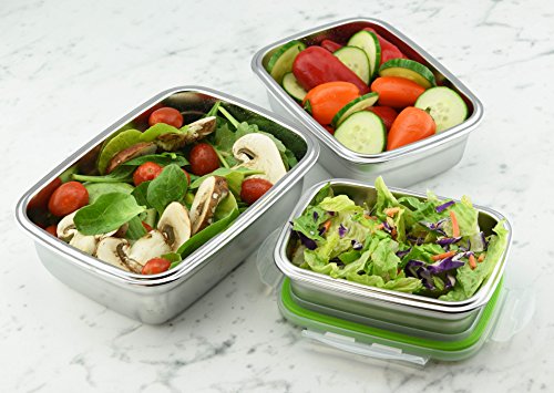 Klee Utensils Stainless Steel Food Containers - Set of 3 - Perfect Lunch/Food Storage Box High Durability, Reusable, Eco-Friendly, BPA-Free, Great for Outdoor/On the Go Healthy Snack/Side Meals - Thumbnail 6