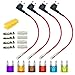 Gebildet 12V-24V Small Add-a-Circuit Fuse Tap, ATM Small Piggy Back Blade Fuse Holder with Wire Harness, 6 pcs Fuse (3A 5A 7.5A 10A 15A 20A) and Fuse Puller (Pack of 4)