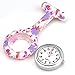 Top Plaza Women's Girls' Fashion Floral Nurse Clip-on Fob Brooch Silicone Jelly Hanging Pocket Watch