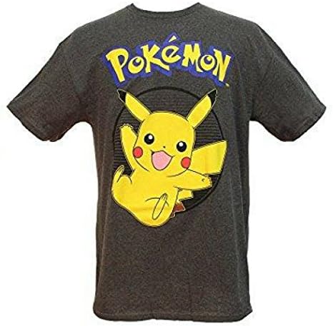 Pokemon Men's Pikachu Jumping For Joy! Adult Graphic T-Shirt (Large)