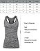 DISBEST Sports Tank Top, Women's Performance Stretch Quick Dry Yoga Workout Runing Top Vest with Removeable Pads,Grey,L/US 8