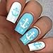 Anchor Nail Vinyls by Twinkled T - 1 Sheet of 24 Stencils and 24 Decals