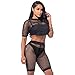 Sedrinuo Summer Bikini Mesh Cover Up Sets Sexy Women Swimwear Swimsuit Push Up, Black, L(US6-8)