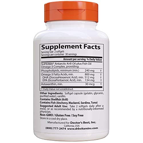 Doctor's Best Enhanced Superba Krill Plus with Omega 3s, 60 Count - Image 2