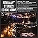 50ft Black String Lights, 60 G40 Globe Bulbs (10 Extra), Connectable, Waterproof, Indoor-Outdoor Globe String Lights for Patios, Parties, Weddings, Backyards, Porches, Gazebos, Pergolas and More