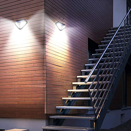 Solar Lights Outdoor Motion Sensor, 102LED Solar Security Lights 270° Wide Angle Solar Powered Panel Lights IP65 Waterproof Wall Lights for Garden, Patio Yard, Deck Garage, Fence, 3 Modes (2 Pack) - Thumbnail 3