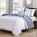 Hotel Luxury 3pc Duvet Cover Set- Elegant White/Black Trim Hotel Quality Design- Wrinkle & Fade Resistant Bedding - King/Cal King