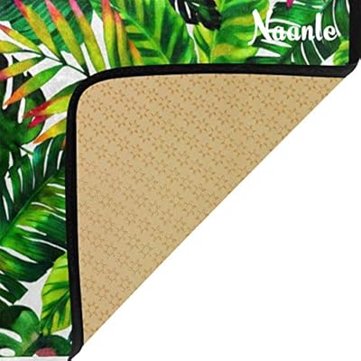 Naanle Palm Leaf Kitchen Floor Mat Watercolor Tropical Leaf Non Slip Absorbent Comfort Standing Mat Kitchen Runner Rug… 512%2Bh9Kp61L