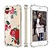 Cutebe Shockproof Hard PC+ TPU Bumper Case Scratch-Resistant Cover for iPhone 7 Plus(2016)/iPhone 8 Plus(2017) Rose Flower