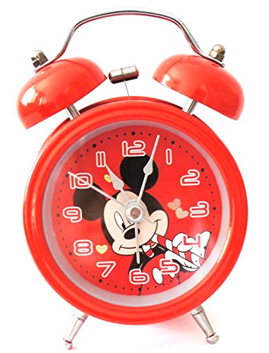 HAND 8815 Extremly Silent Children Cartoon Twin Bell Metal Alarm Clock- Mickey Mouse Style (Design 2)