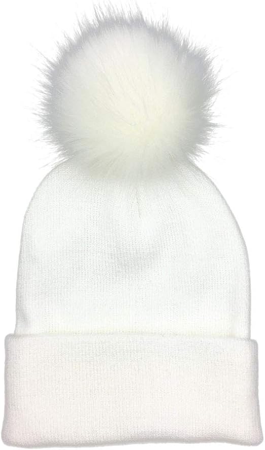 womens white bobble hat