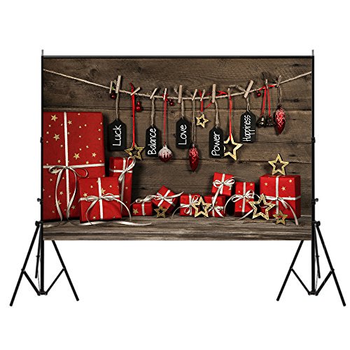 Careonline 7X5ft Vinyl Xmas Gift Stars Photo Backdrop, Wedding Photo Booth Props, Photography Background, Birthday Party Ceremony Background, Studio Props Backdrop