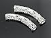 10pcs Filigree Flower Large Hole Curved Noodle Tube Loose Beads 30mm Spacer Sterling Silver Plated Brass for DIY Craft Jewelry Making CF51
