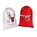 Oumai 27”x19 Bags with Drawstring Personalized Canvas Santa Sack Bags, Stocking Stuffers Decorations (2 Pack)