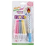 Lily's Home Musical Happy Birthday Singing Party Candle - Blue - 13 Candles