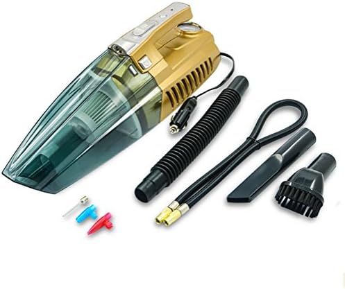 LEAJIA Car Vacuum Cleaner,Tire Inflator,Tire Pressure Gauge &amp; Bright Led Light,4 in 1 Powerful Wet/Dry 12V 120W Vacuum for Car