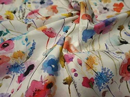 Lady McElroy Watercolours Cotton Poplin Dress Fabric - per metre