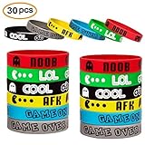 Video Game Bracelets Party Favor Gamer Birthday Supplies Goody Bag Kids Teen Tween Size Wrist Bands 30 Pack