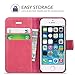 iPhone SE Case, iPhone 5s Case, TUCCH Wallet Cases for iPhone SE/iPhone 5s / iPhone 5, Flip Leather Slim Folio Book Cover with Credit Card Slots, Cash Clip, Stand Holder, Magnetic Closure, Hot Pink