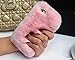 for iPhone 5 Case,5S Case,SE Cover, Fast Jewelry Luxury 3D Diamond Bling Crystal Warm Soft Hand Feeling Fur Hair Protective Back Cover - Pink